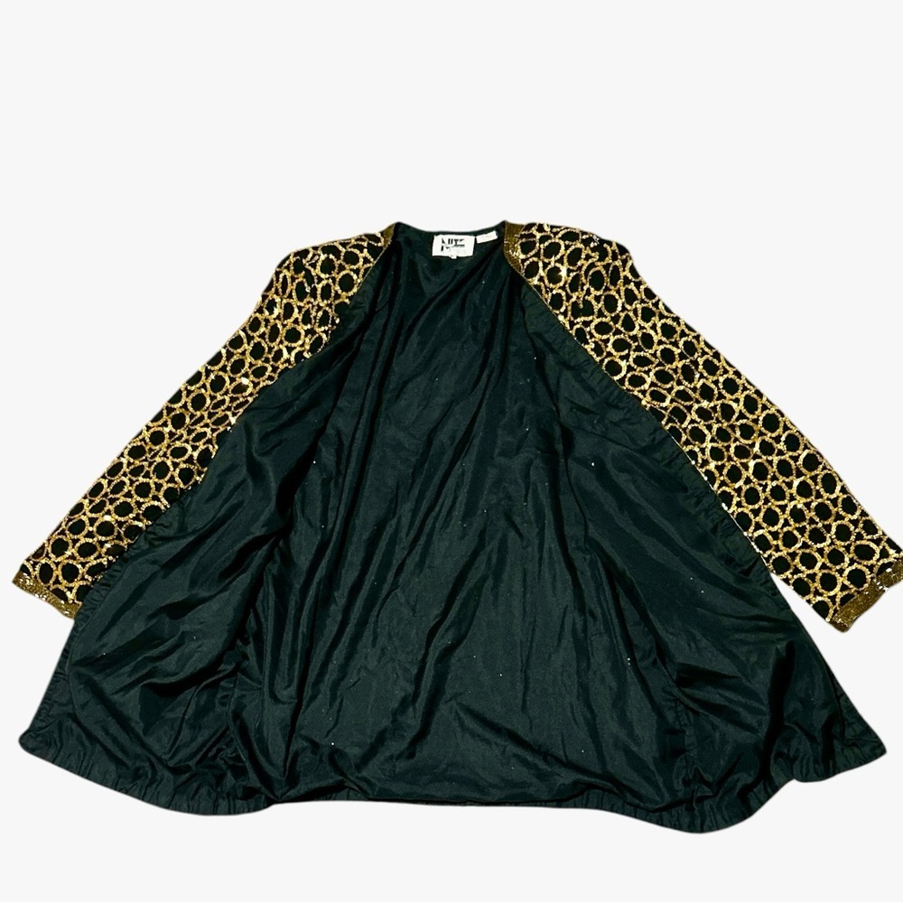 Nightline Della Fougali Pure Silk Embroidered Hand Beaded Vintage 90s Jacket - Picture 6 of 10